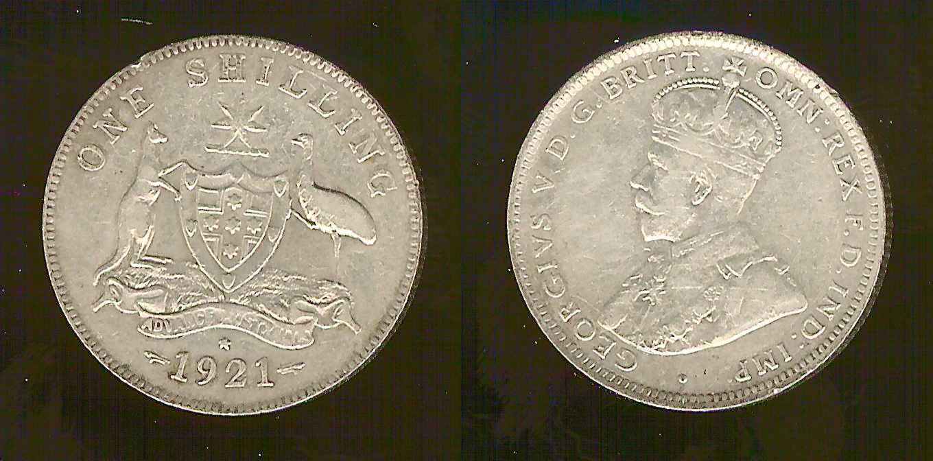 Australian shilling 1921* VF+